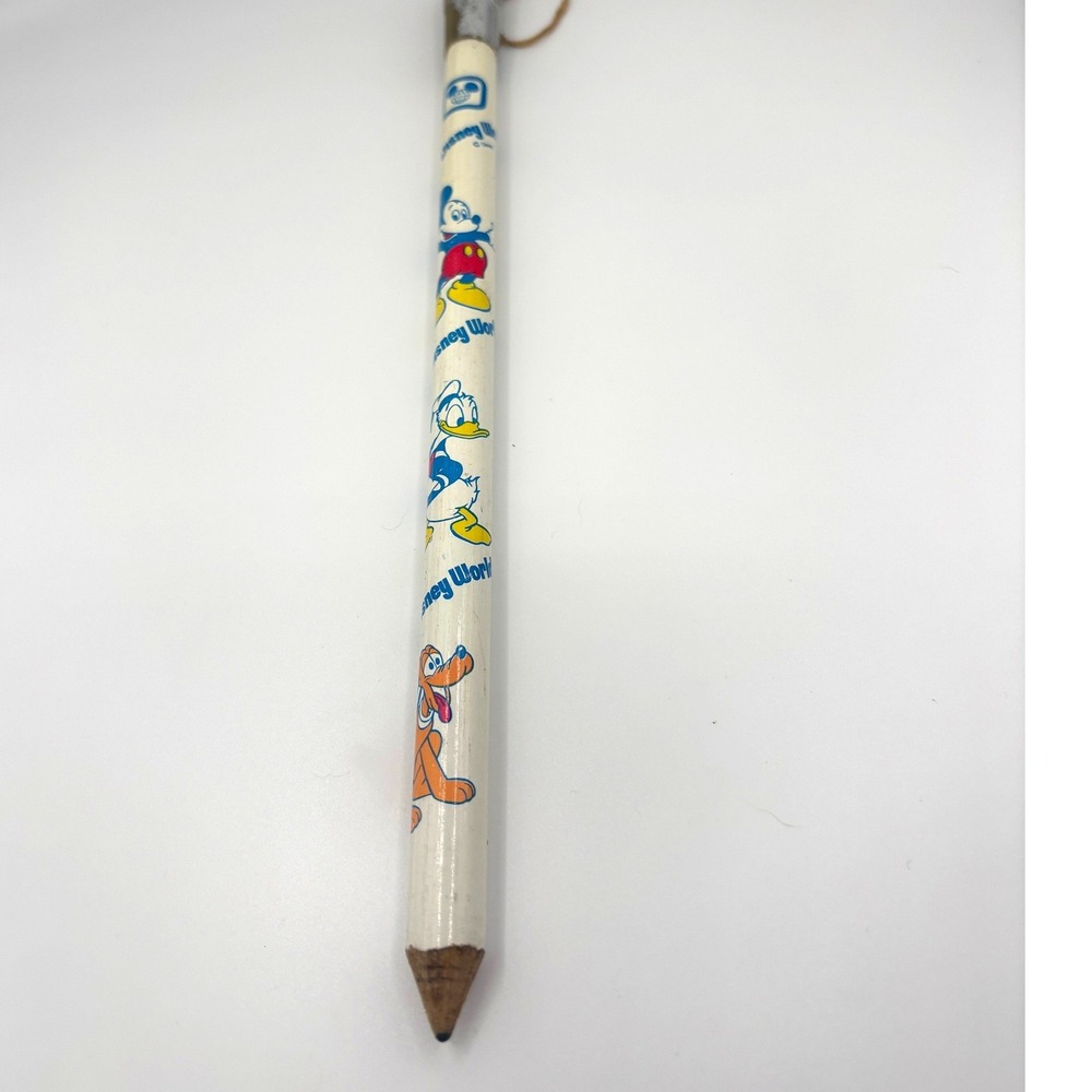 Vintage Walt Disney World Jumbo Pencil Mickey Mouse Donald Duck Pluto 11 Inch